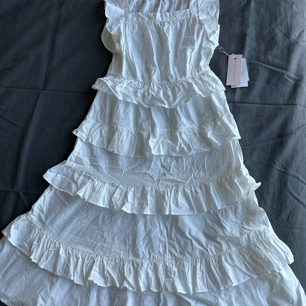 Rachel Parcell White Ruffled Dress